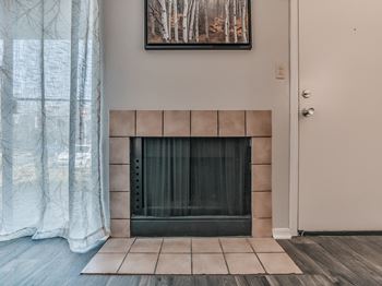 Living Room Fireplace With Tile Surrounding